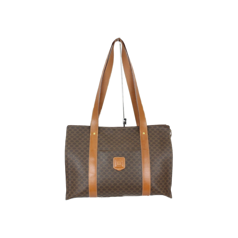 CELINE Macadam Tote Bag Brown Camel Brown Tan Leather